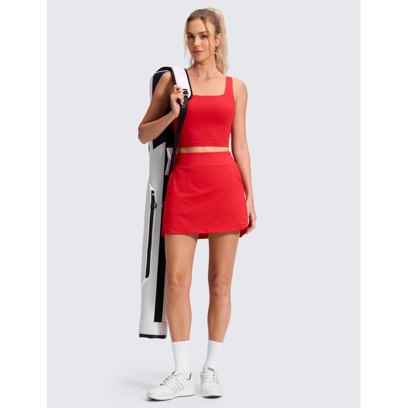 High Waisted Athletic Tennis Skirt with Inner Shorts & Pockets for Women