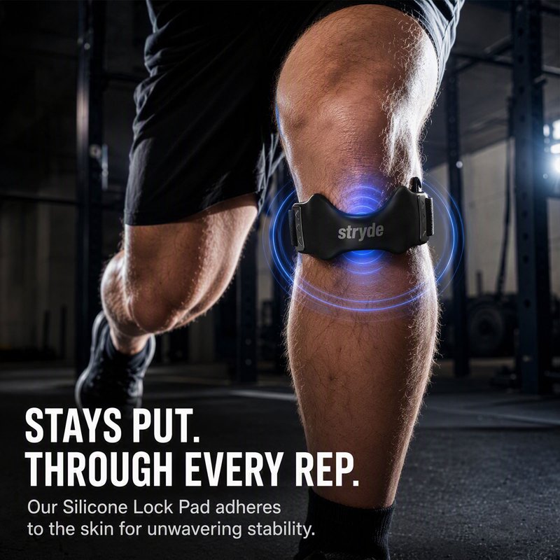 Adjustable Knee Support Strap for Running & Fitness - Breathable Silicone Lock Pad