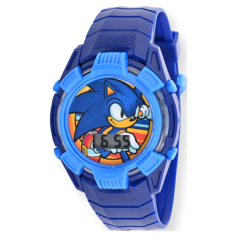 Unisex LCD Watch with Matching Earbud Set - Sonic The Hedgehog Blue