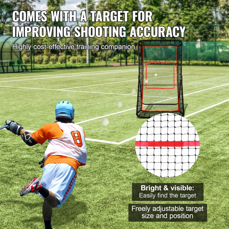 Outdoor Baseball Softball Volleyball Rebounder Net - Adjustable Practice Screen 4x7 ft