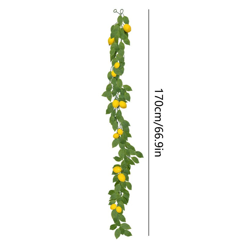 6Ft Artificial Lemon Vine Garland for Christmas Holiday Decor - Reusable Greenery