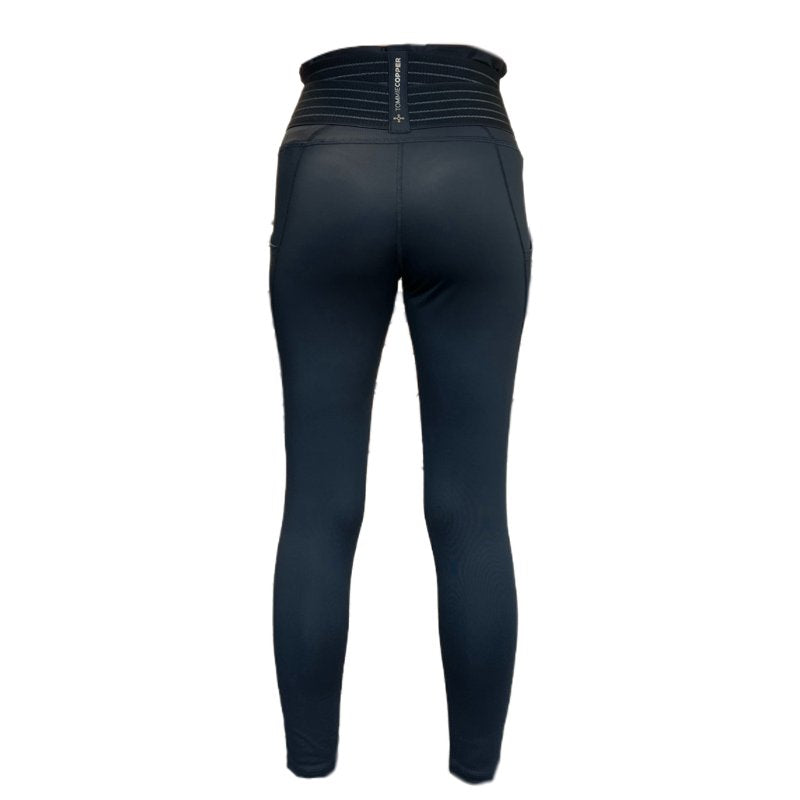 Women's Adjustable Back Support Leggings - Black, 24 Inch | Support & Comfort