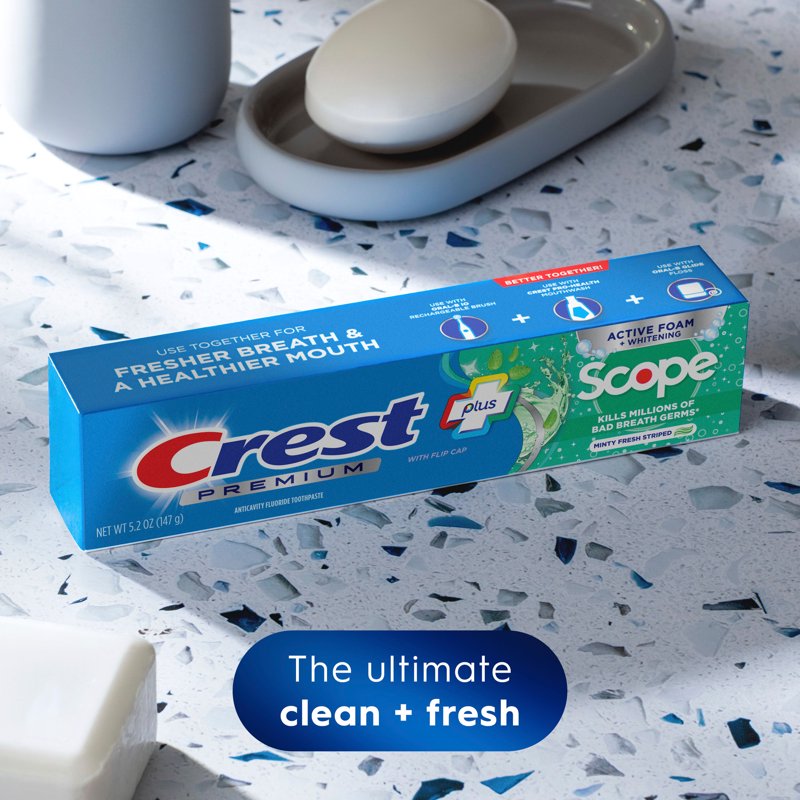 Crest Minty Fresh Whitening Toothpaste 5.2 oz - 3 Pack Oral Care