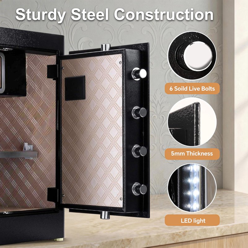 Heavy Duty Digital Safe with Keypad and Keys - 2.5 Cubic Feet Home Security Safe