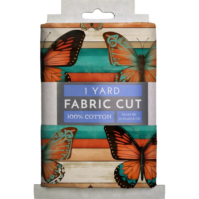 Cotton Quilt Fabric - Butterfly Woodwork Multicolor 44-Inch Precut