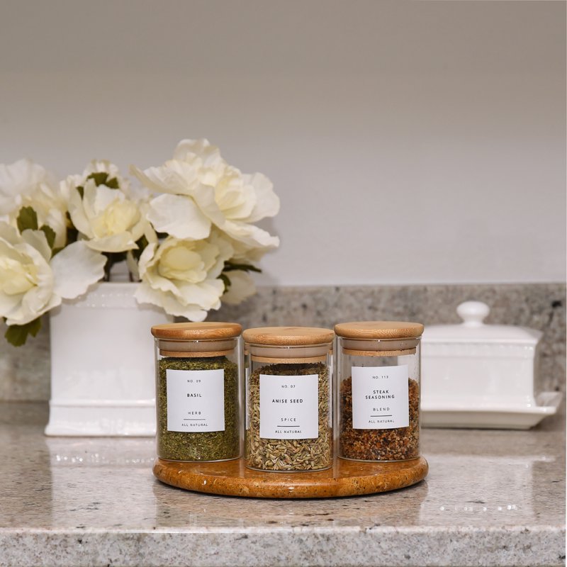 Minimalist Spice Jar Labels Set Waterproof Matte Finish | Pre-Printed & DIY