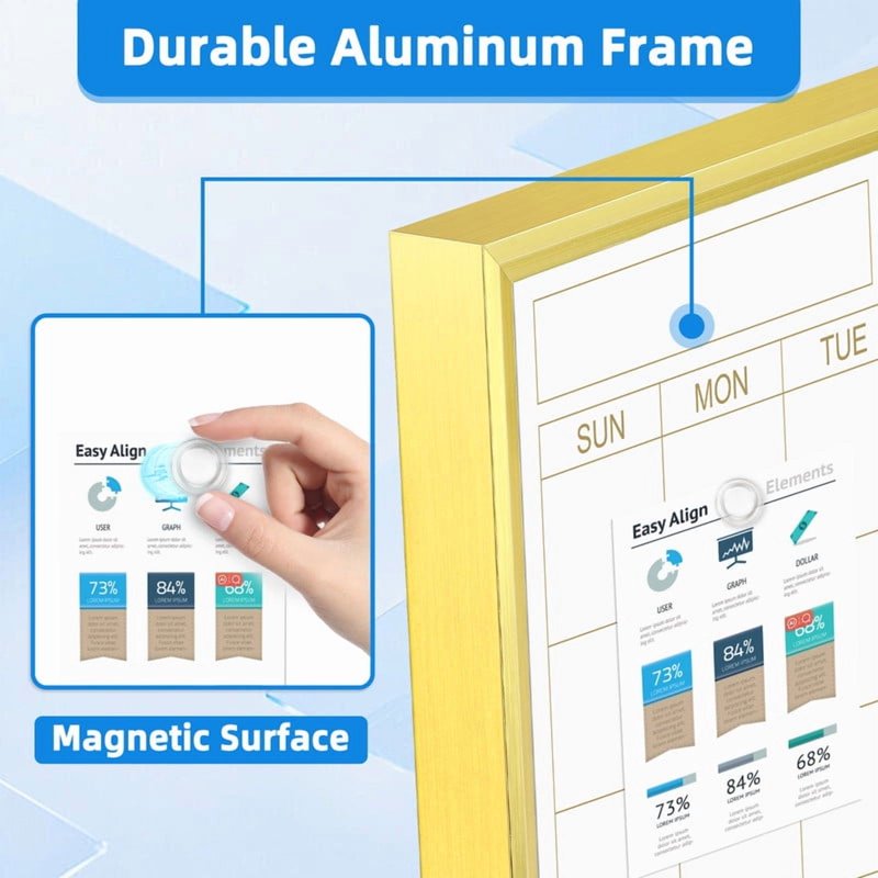 Magnetic Dry Erase Calendar Whiteboard Cork Board Combo 24x18 Wall Organizer