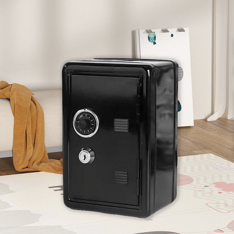 Mini Safe Box with Secure Lock and 2 Keys, Perfect for Jewelry Cash & ID Cards