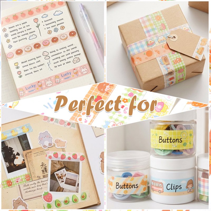 120 Rolls Washi Tape Set - Decorative Floral, Fruit & Animal Patterns for Scrapbooking & Journaling