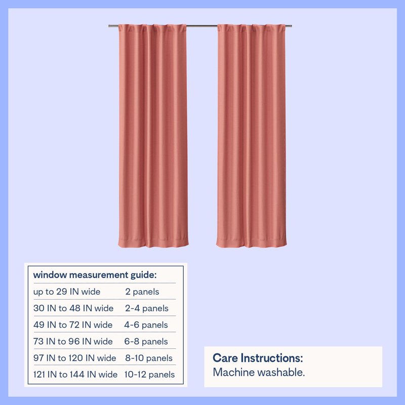 Kids Blackout Curtain Panel Set - Pink, 95 Inch Length, Room Darkening
