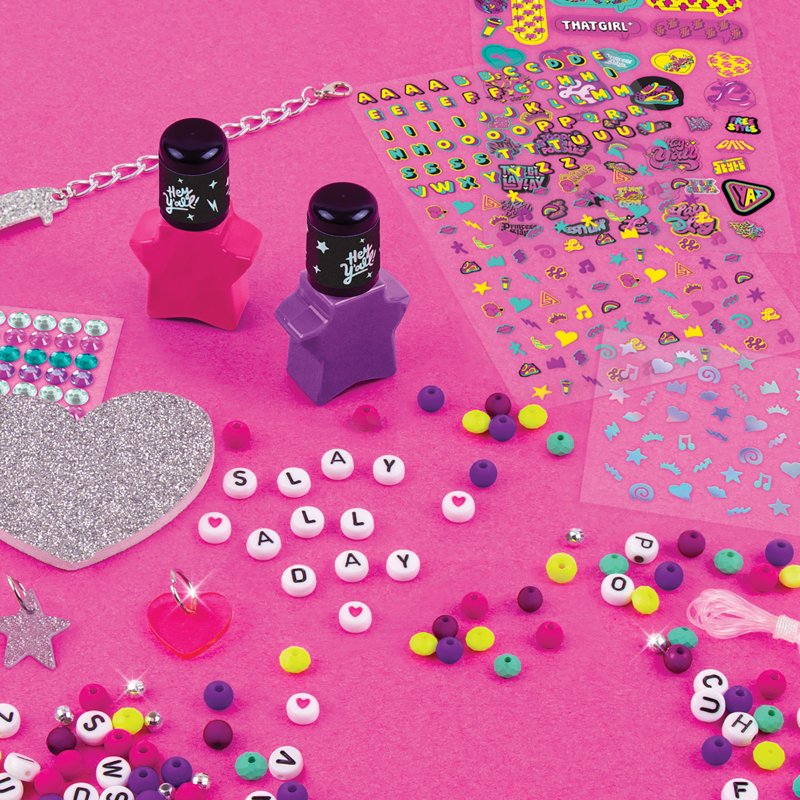 DIY Nail Art & Bracelets Kit for Kids - Create 6 Custom Jewelry & Nails