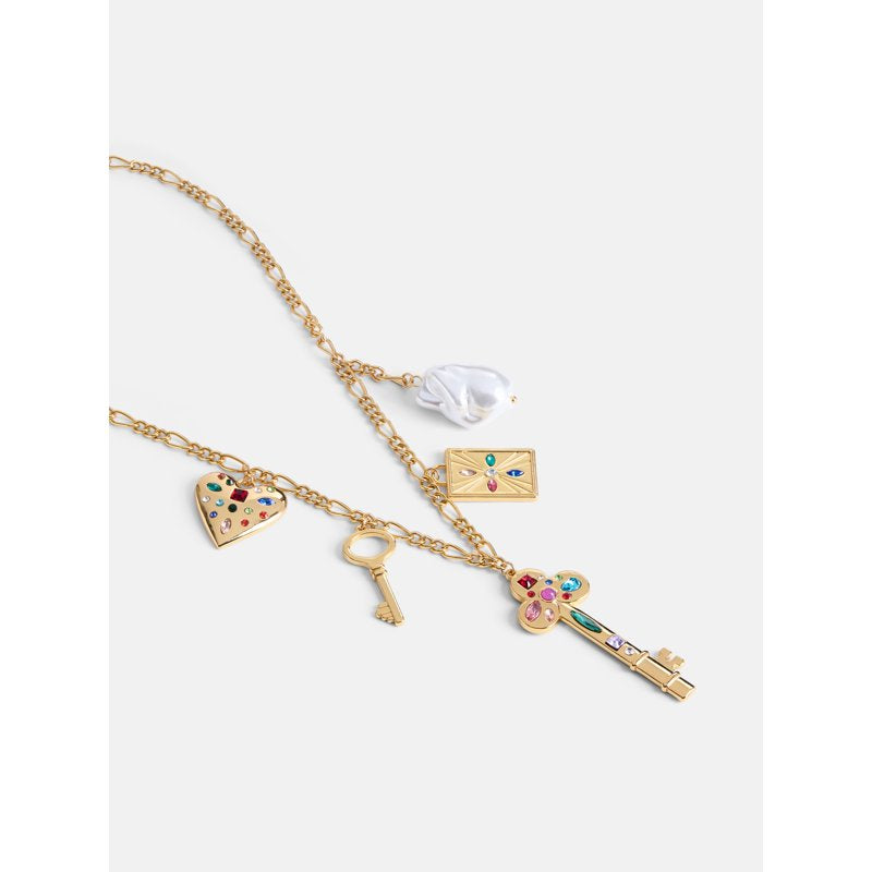 Women's Gold Tone Charm Necklace 22 Inch with Extender, Jewelry Accessory