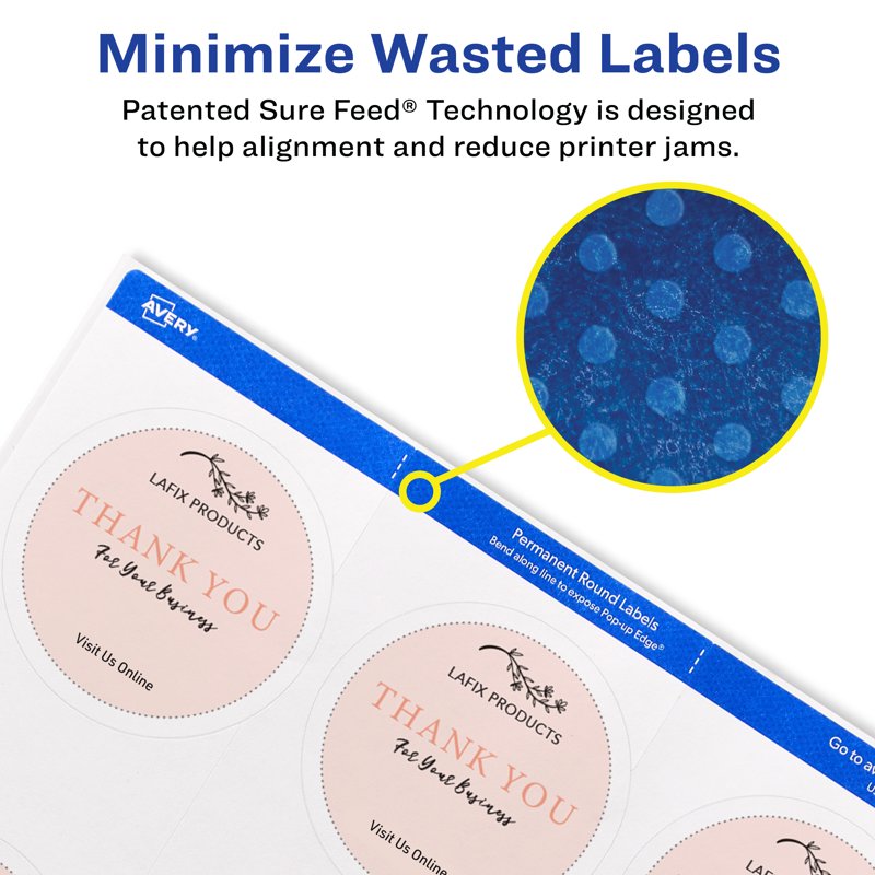 Printable Round Labels 2.5 Inch Matte White - 225 Custom Sticker Sheets