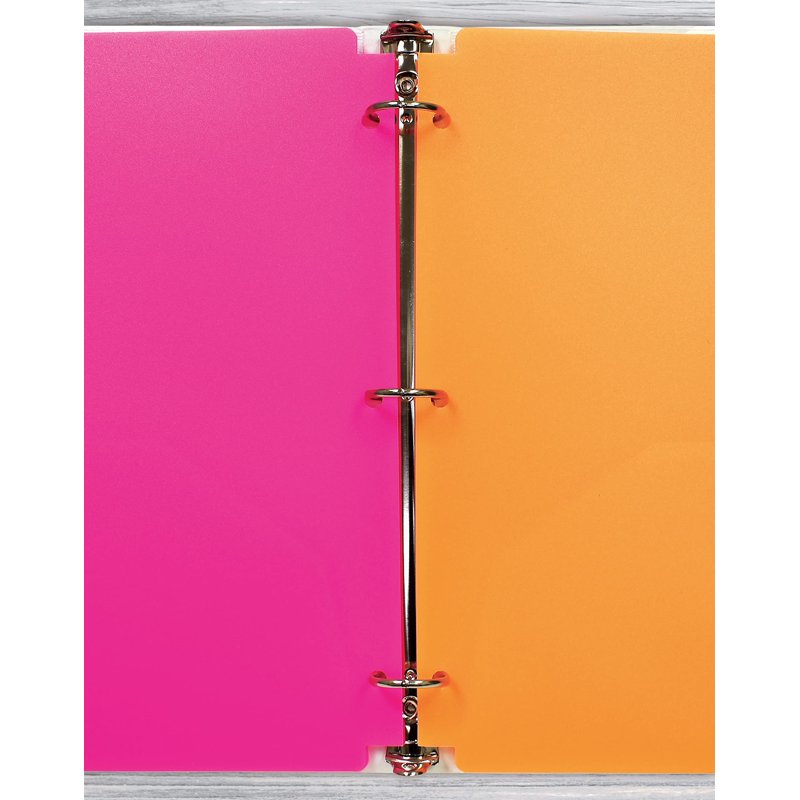 Bright Neon Pocket Folders with Business Card Slot - 6 Pack