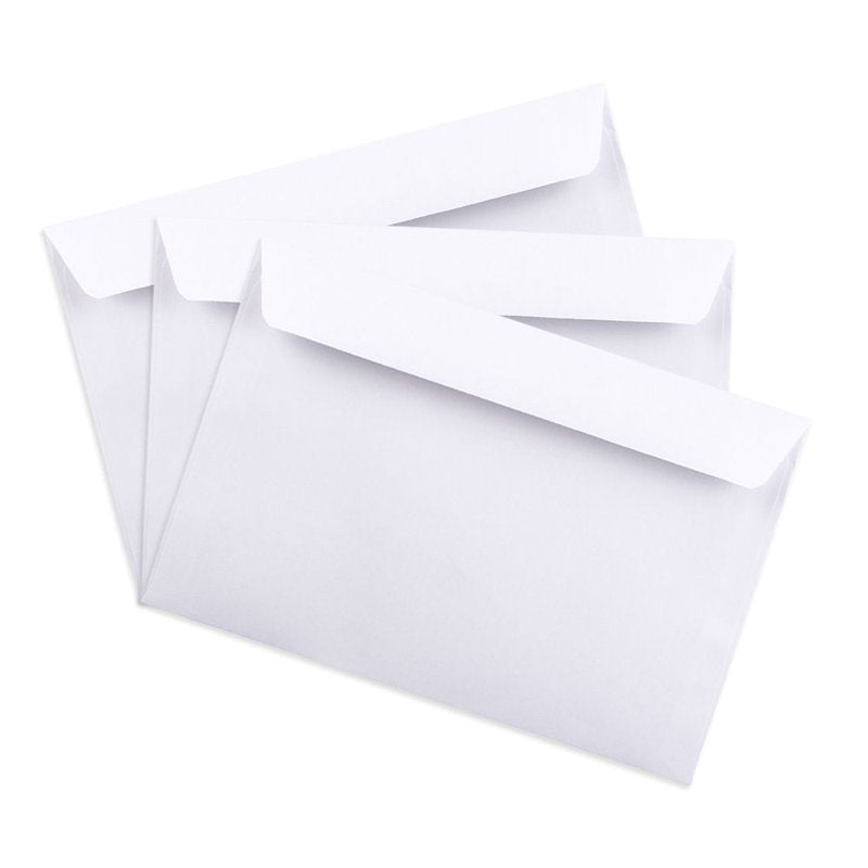 White Booklet Envelopes 6 x 9 Inches, Pack of 50 - Professional Mailing Supplies