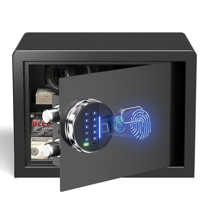 Biometric Safe Box with Fingerprint Lock and Silent Mode, 0.80 cu. ft.