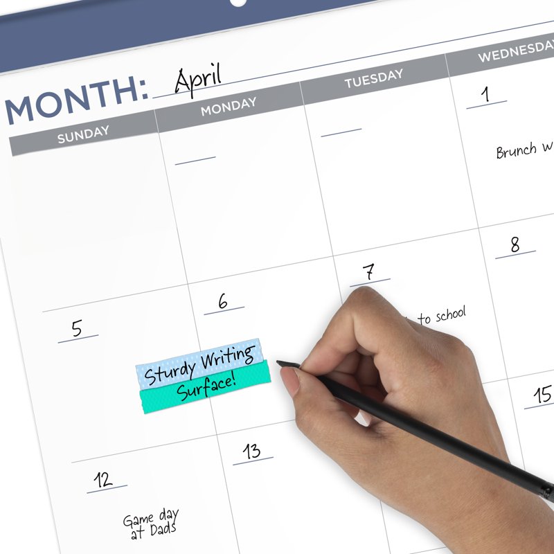 Undated 15-Month Desk Pad Calendar with Perforated Pages and Poly Corners - 21.75 x 17 Inches