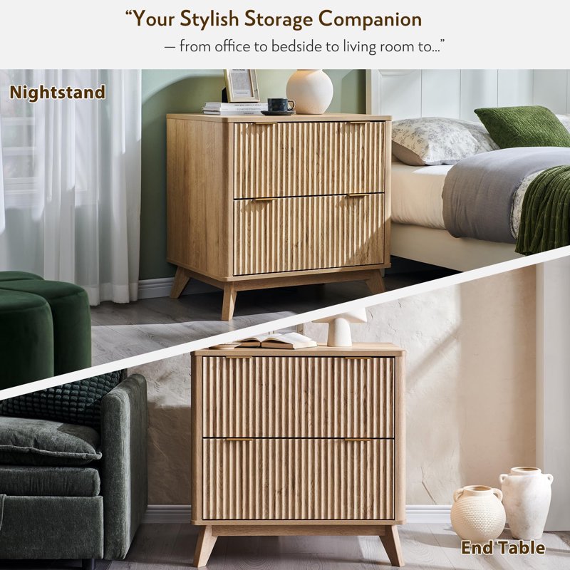 Modern 31.8-Inch File Cabinet with 2 Deep Drawers and Adjustable Hanging Rods for Office and Home