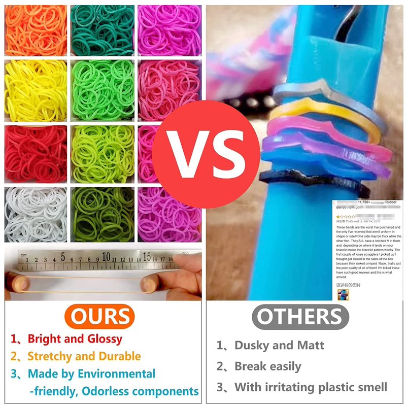 Rainbow Rubber Band Bracelet Making Kit for Kids 8-12 - Creative Gift Set