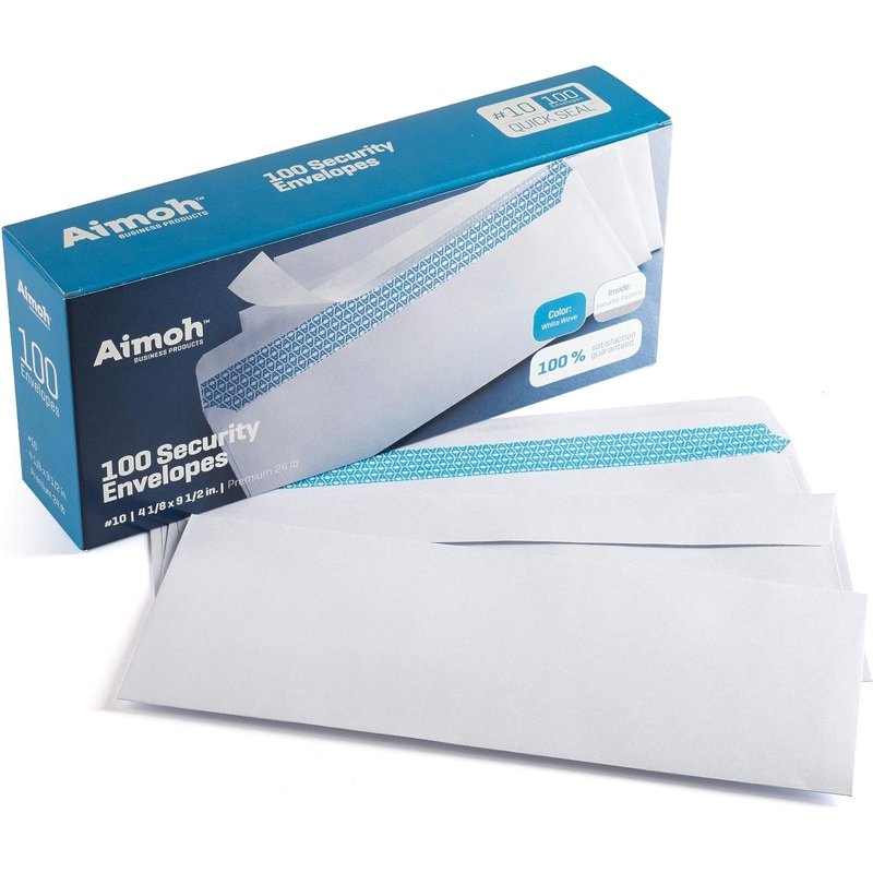 Self-Seal Security Envelopes Windowless White 4-1/8" x 9-1/2" Office Mailers 100+