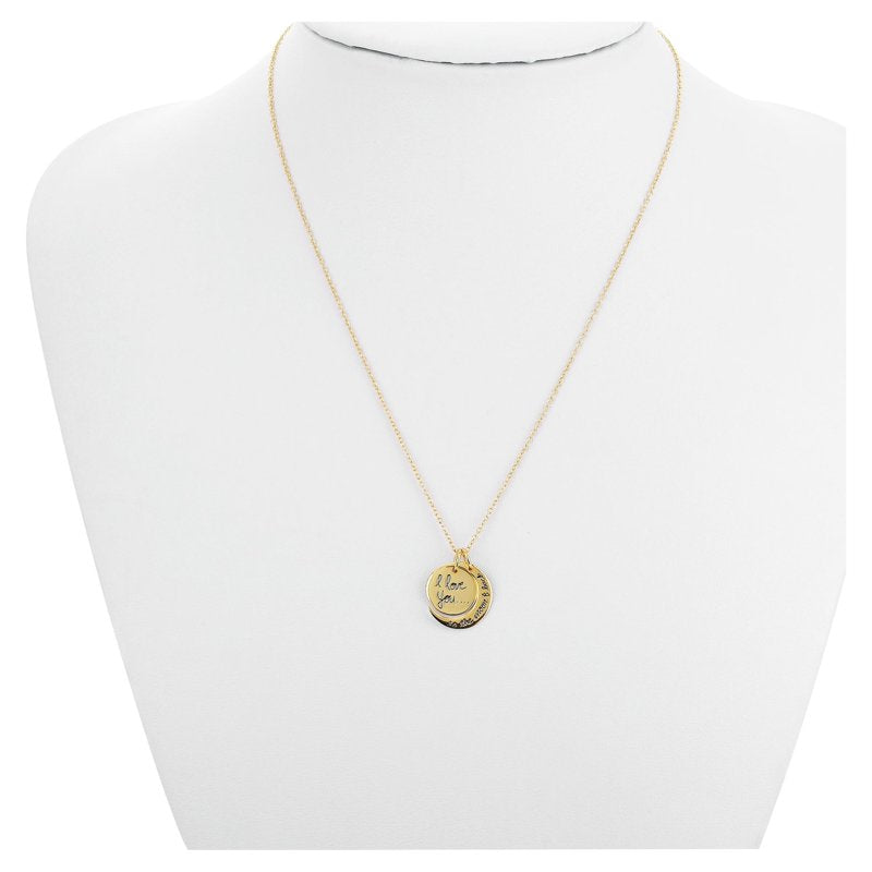 Women's Gold Plated 'I Love You to the Moon & Back' Necklace - Adjustable Chain