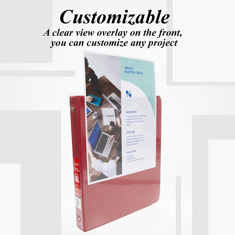 3-Ring Binders Set - View & Non-View Durable Poly Office Organization
