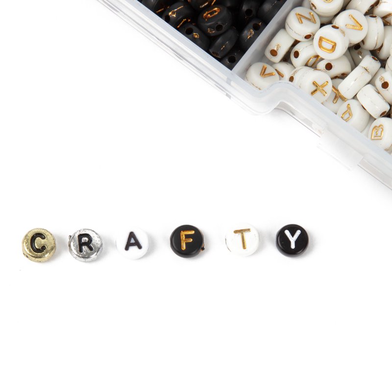 Metallic Alphabet Bead Mega Mix - 1200pcs Craft & Jewelry Supplies