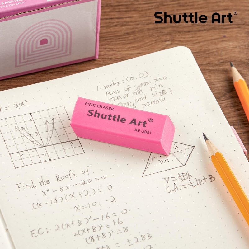 Bulk Pink Erasers for School and Office - Latex-Free Soft Erasers