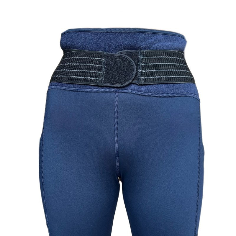 Women's Adjustable Back Support Leggings - 19 Inch Navy Yoga & Workout Pants