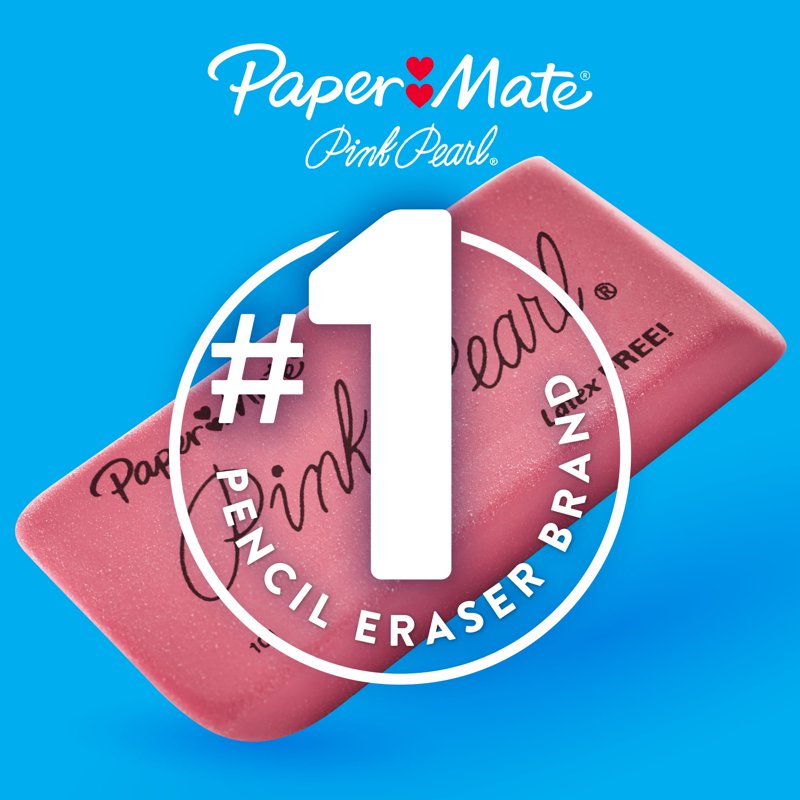 Large Pink Pearl Erasers - Pack of 12, Smudge-Resistant Office Supplies