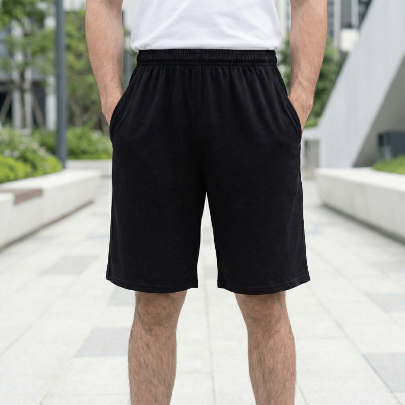 Men's Casual Shorts with Elastic Waist & Drawstring - Versatile Daily Wear