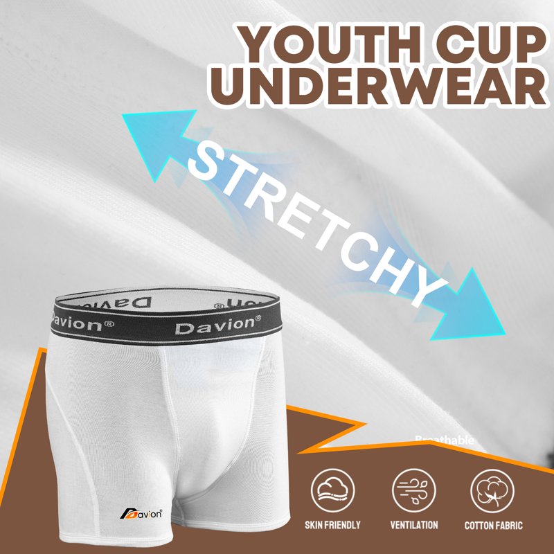 Youth Boys Baseball Compression Shorts with Protective Cup - Breathable Athletic Underwear