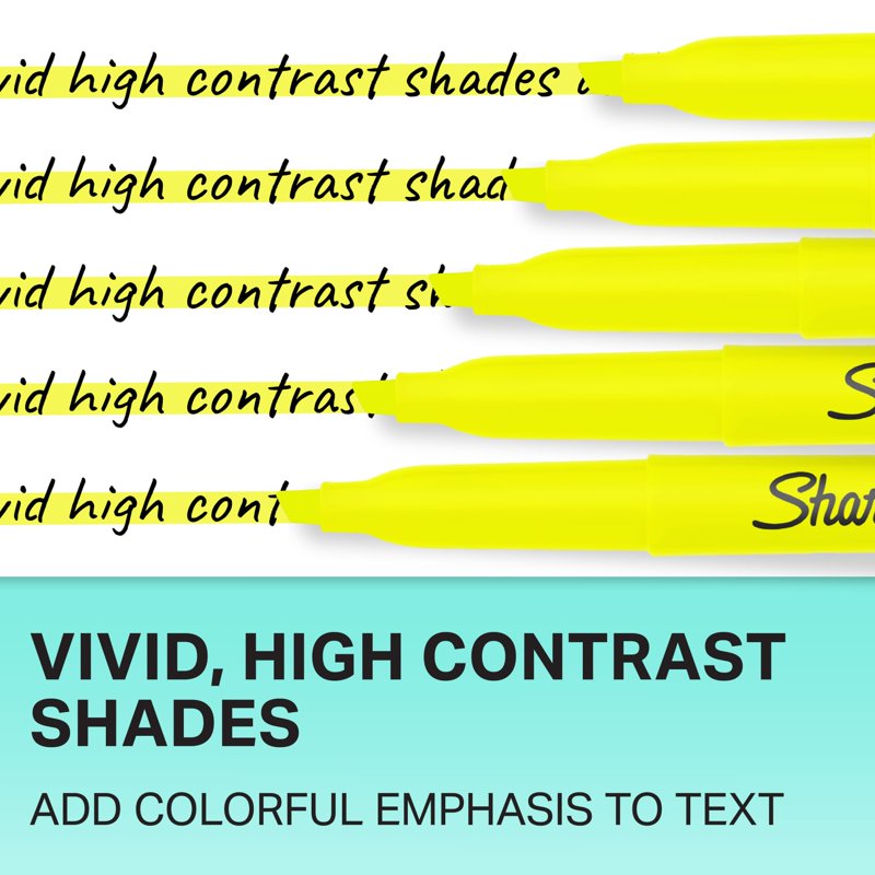 Highlighters Fluorescent Yellow Chisel Tip 12 Pack - Office & School Supplies