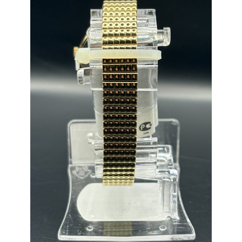 Women's 30mm White Dial Watch with Gold-Tone Expansion Band - Timex