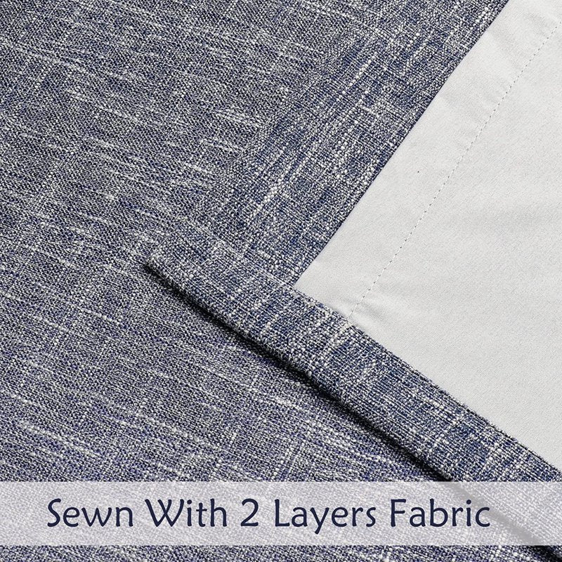 Blackout Curtains Two Tone Ombre Grommet Window Drapes - Modern Linen Style