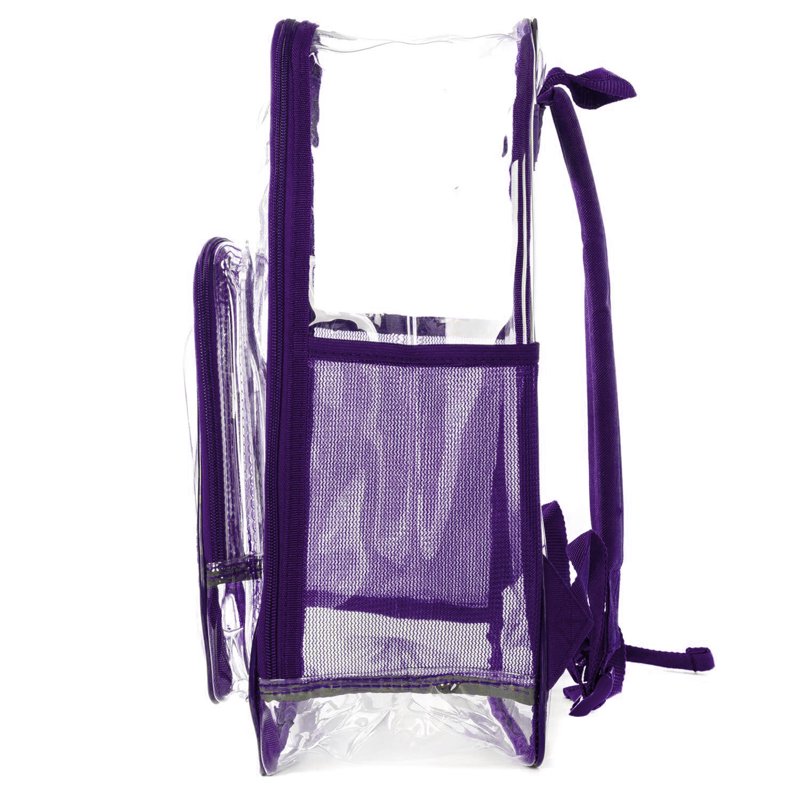 Heavy Duty Transparent School Backpack 17-inch Unisex PVC with Multiple Compartments