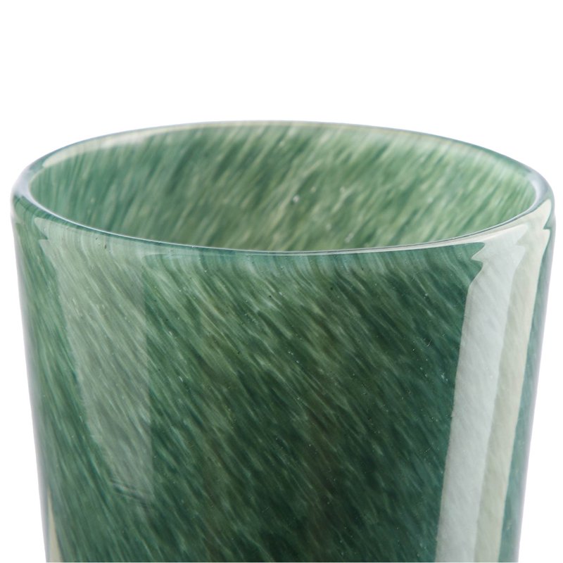 Green Mottled Glass Vase - Artistic Home Decor, 8.35 Inches