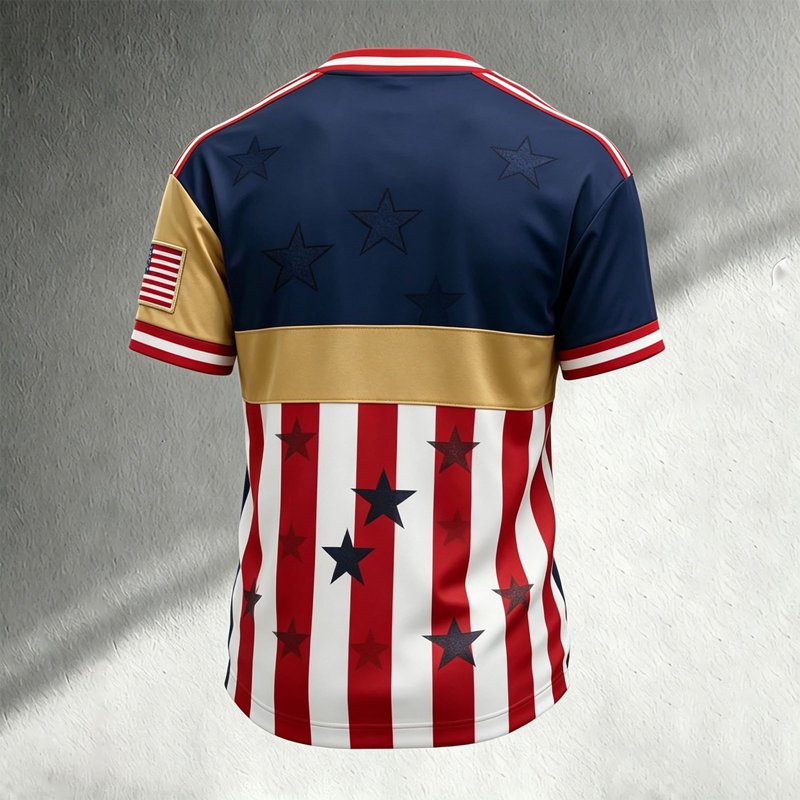 USA Soccer Jersey Men's 2026 Deep Red L - Crewneck Short Sleeve Fan Football Shirt