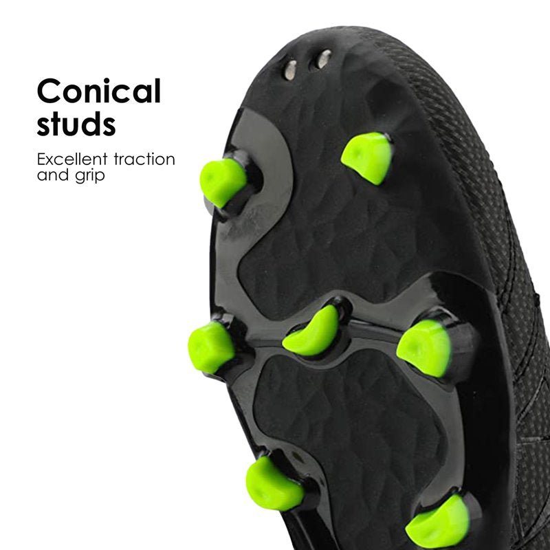 Dream Pairs Mens Soccer Cleats Football Shoes Black Neon Green, Size varies