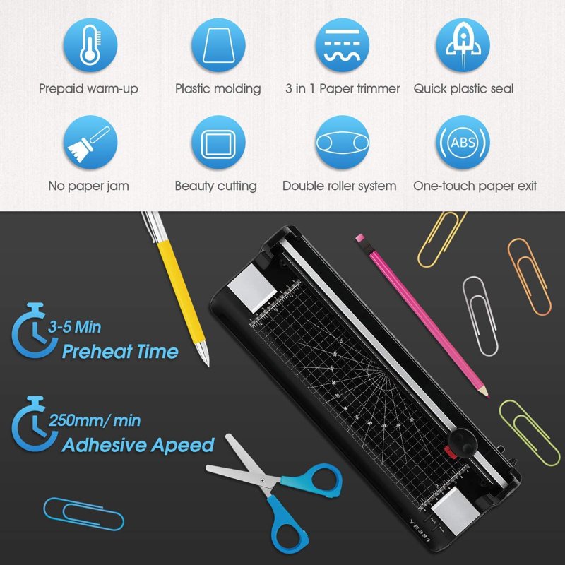 A3/A4/A6 Laminator Machine with 50 Pouches, Paper Trimmer & Corner Rounding