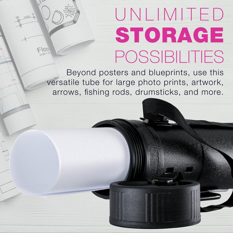 Large Telescoping Drafting Poster Tube - Expandable Art & Blueprint Storage