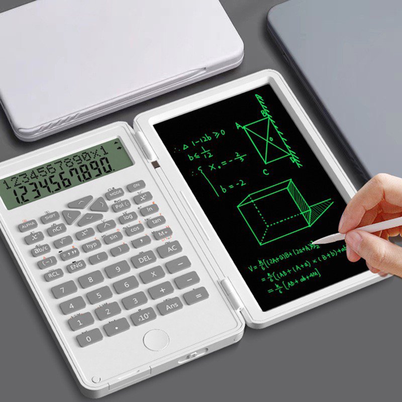 Scientific Calculator with LCD Writing Tablet, 12 Digit Multifunctional Notepad for Students