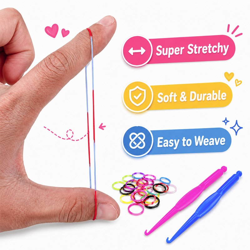 Rubber Band Bracelet Making Kit with Loom for Arts & Crafts - 22 Colors, 13200+ Pcs
