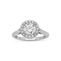 Sterling Silver 7mm White Round Cubic Zirconia Halo Ring - All Sizes