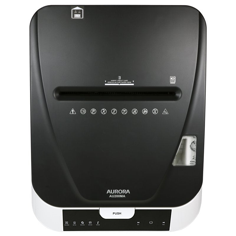 Aurora Commercial 200-Sheet Micro-Cut Auto Feed Paper Shredder with Pullout Bin