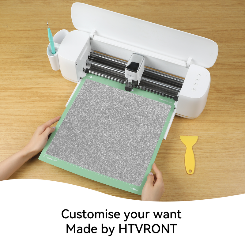 Glitter Heat Transfer Vinyl Roll - 12 Inch x 2 Ft for All Cutting Machines, Easy to Cut & Transfer, Multiple Colors