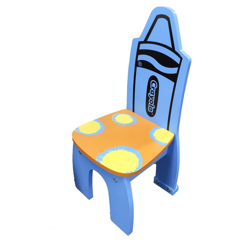 Kids Wooden Activity Table and Chair Set with Storage & Chalkboard - Crayola Colors