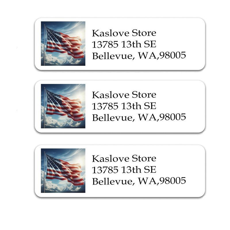 Personalized Address Labels Set of 150 - Custom Mail Stickers with American Flag Style