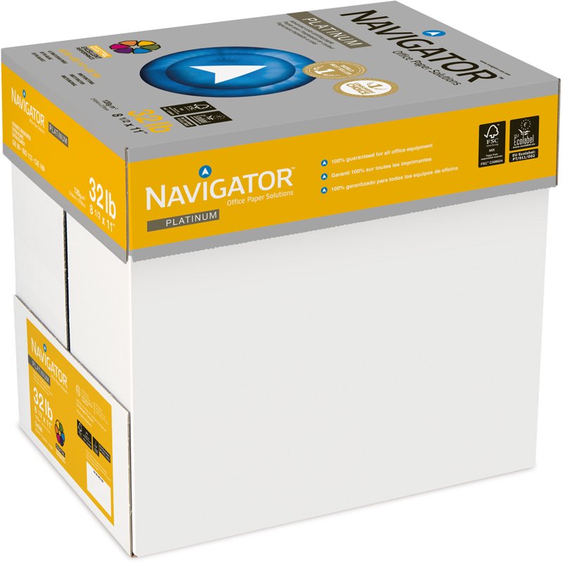 Navigator Platinum Multipurpose Office Paper 8.5x11 32lb Bright White - 250 Sheets