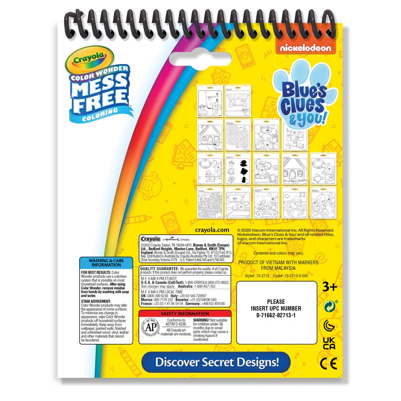 Crayola Color Wonder Blue's Clues Mess Free Coloring Book Set, 16 Pages